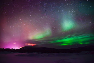 aurora lights, landscape, aurorae HD wallpaper