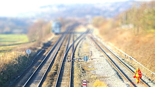 railway, blurred, tilt shift