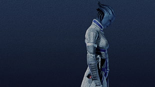 alien soldier character, Liara T'Soni, Mass Effect, artwork, video games HD wallpaper