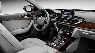 Audi vehicle interior, Audi A6, car interior, car, vehicle