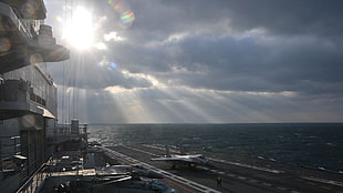 black and gray metal frame, pla, aircraft carrier HD wallpaper