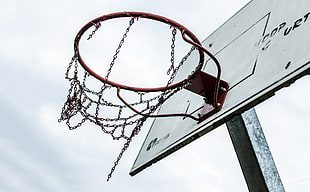 gray and black portable basketball hoop HD wallpaper
