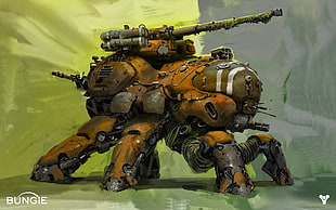 brown robot illustration, Destiny (video game), mech, video games