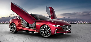 red convertible coupe concept HD wallpaper