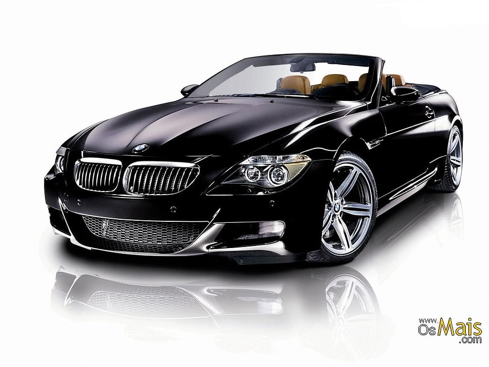 black BMW convertible coupe, BMW, serie 6 HD wallpaper
