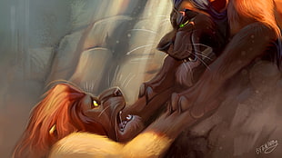 Lion King illustration, The Lion King, animals, lion, Mufasa