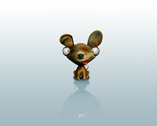 3D illustration of brown dog