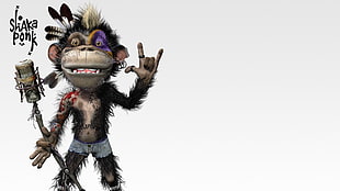 Shak Ponk monkey illustration, animals, monkey HD wallpaper