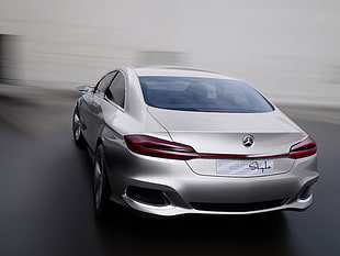photography of gray Mercedes-Benz coupe