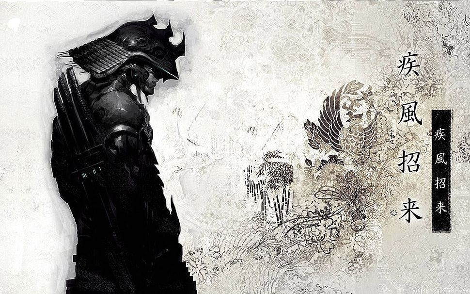 samurai warrior portrait HD wallpaper