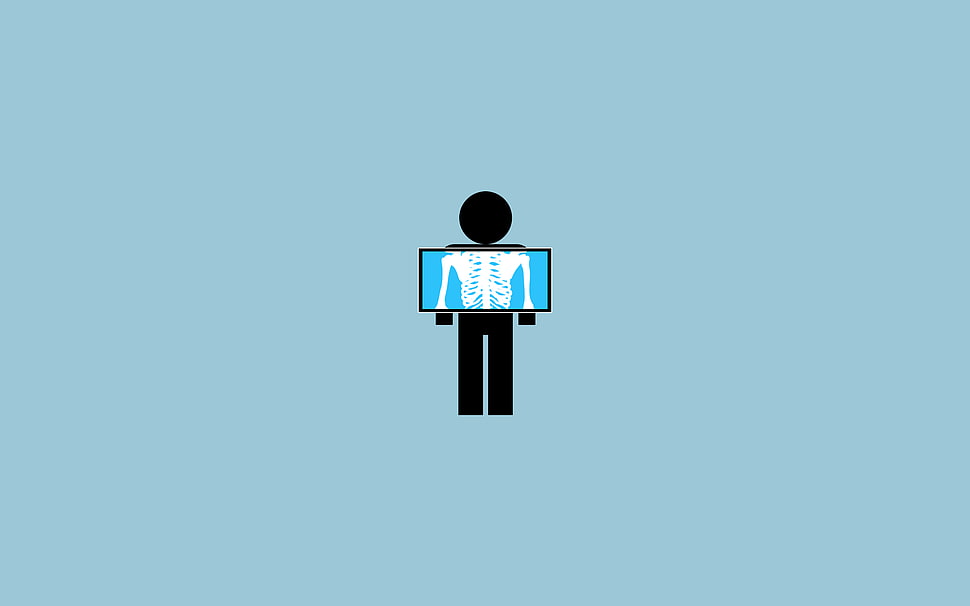X-ray illustration, minimalism, digital art, simple, x-rays HD wallpaper