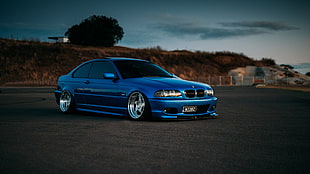 blue BMW coupe, BMW M3 E46, BMW, car, rims HD wallpaper