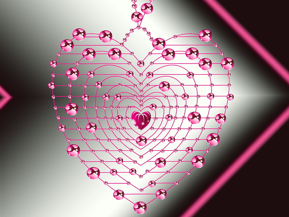 purple and pink heart illustration HD wallpaper