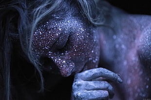 woman with glitters