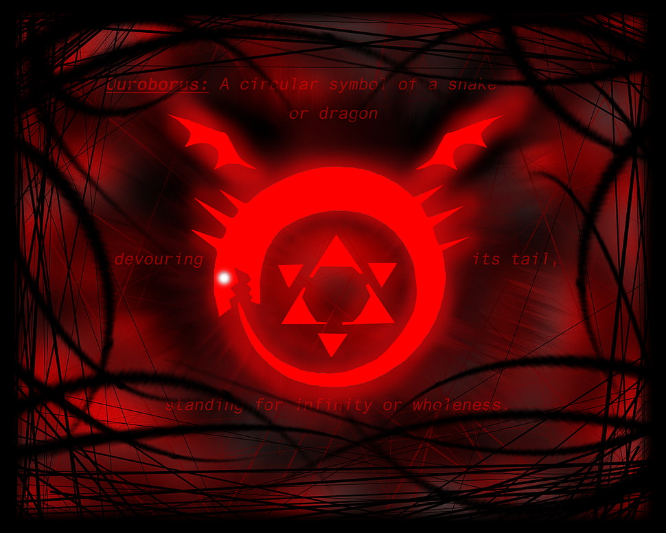 black and red computer tower, ouroboros HD wallpaper