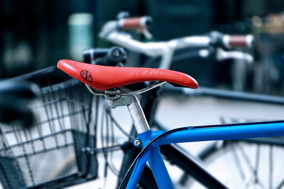 red bicycle saddle, Bicycle, Seat, Frame HD wallpaper