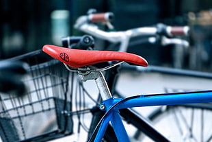 red bicycle saddle, Bicycle, Seat, Frame