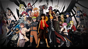 assorted Anime characters digital wallpaper
