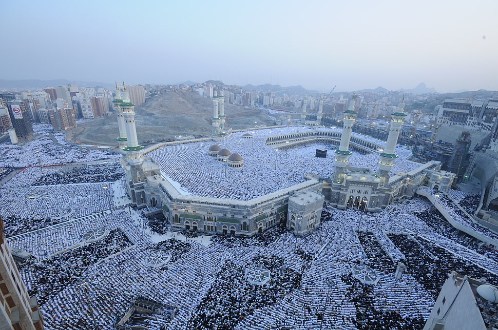 aerial photography of Kaaba Mecca HD wallpaper