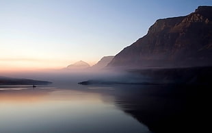 mountain range, mist, mountains, morning HD wallpaper
