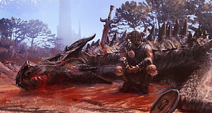 Dragonborn Skyrim game illustration, The Elder Scrolls V: Skyrim