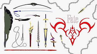 assorted swords and bow collage, Fate Series, Fate/Stay Night, anime, weapon