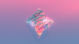 clear diamond on pink and purple background wallpaper, Justin Maller, abstract