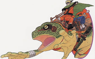 green frog with naruto illustration