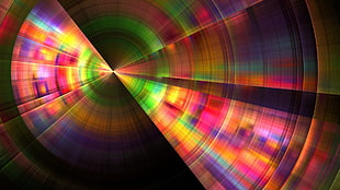 pink, orange, and green and purple abstract wallpaper