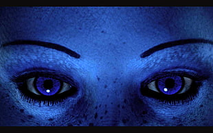 person's eyes, Liara T'Soni, blue skin, Mass Effect, video games