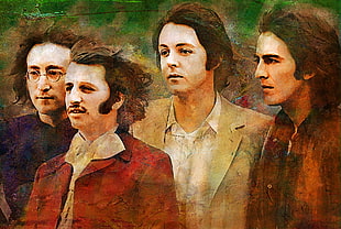four men portrait painting