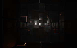 cube, black, orange, white