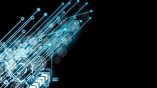 electronic neon wallpaper, video games, abstract, blue, vector