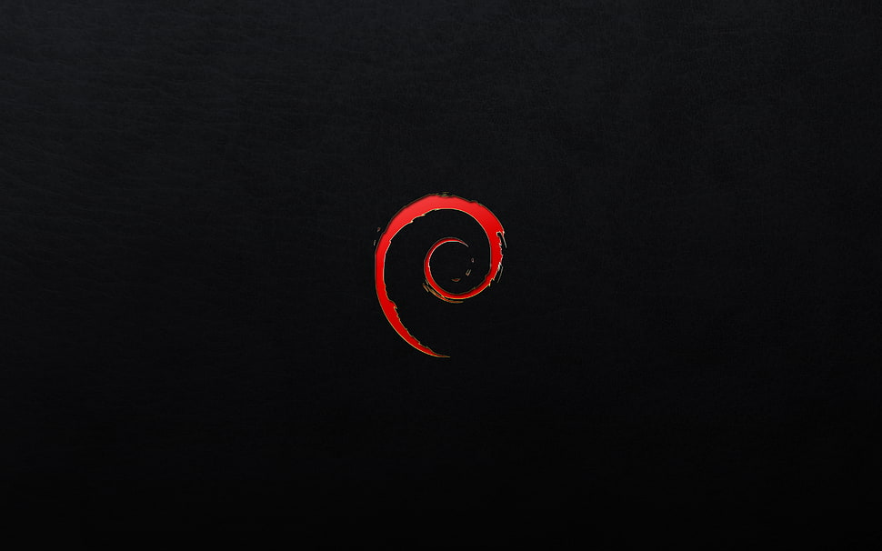 Linux, Debian, minimalism, red HD wallpaper