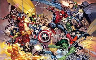 Marvel characters digital wallpaper HD wallpaper