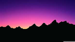 silhouette of mountains digital wallpaper, nature, sunlight, mountains