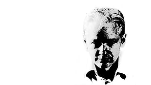 white and black skull illustration, Julian Assange, minimalism, simple background, men HD wallpaper
