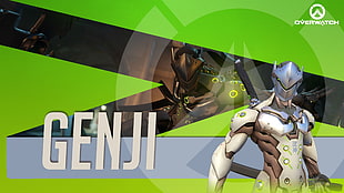 white and black wooden table, Blizzard Entertainment, Overwatch, video games, Genji (Overwatch)