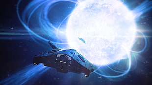 black spacecraft illustration, Elite: Dangerous, video games