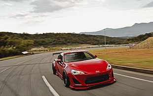 red Toyota 82, Scion FR-S, Rocket Bunny, car, red cars