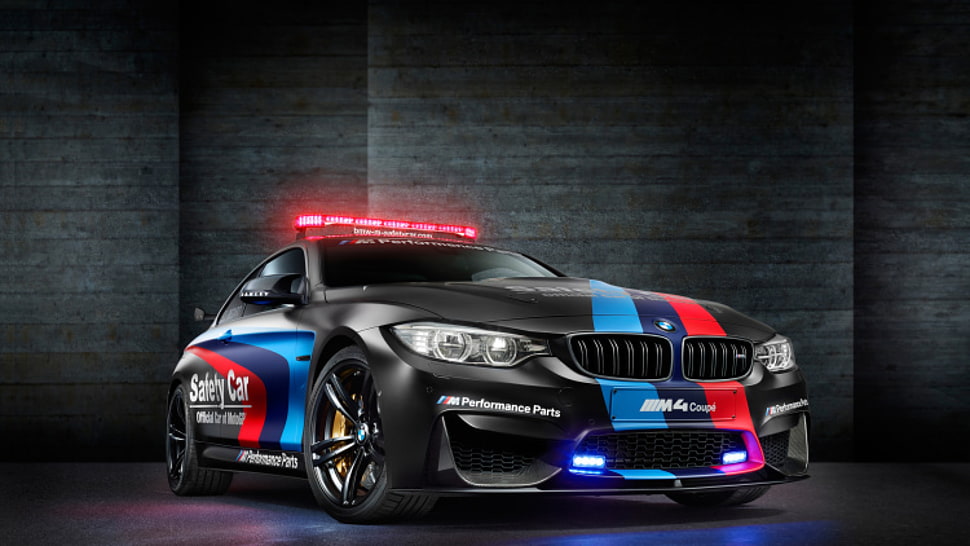 black, blue, and red coupe HD wallpaper