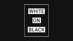 White on Black text on black background, minimalism, digital art, 2D, monochrome
