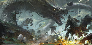 gray dragon photo, fantasy art, dragon HD wallpaper
