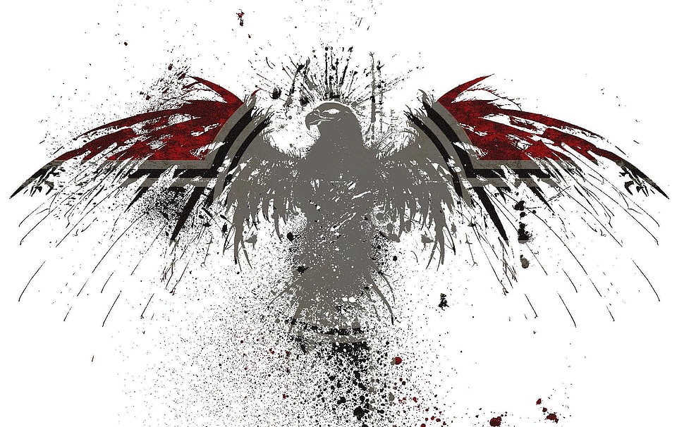 eagle logo, eagle, Photoshop HD wallpaper