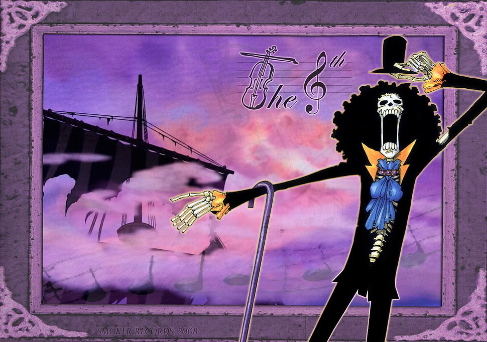 human skeleton painting, One Piece, Brook HD wallpaper