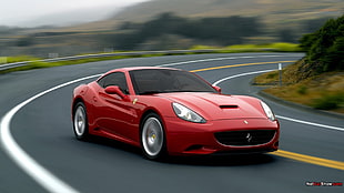 red and black convertible coupe, Ferrari California, car