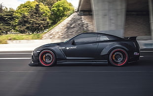 black coupe, Prior Design, Nissan, Nissan GT-R R35, Nissan GT-R PD750 Widebody HD wallpaper