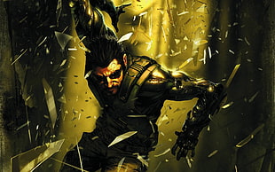 game character digital wallpaper, Deus Ex: Human Revolution, Deus Ex, cyberpunk, video games