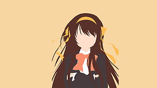 long haired female character illustration, The Melancholy of Haruhi Suzumiya, Suzumiya Haruhi  HD wallpaper
