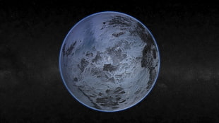 gray moon illustration, space, Pluto